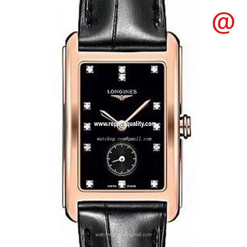 Longines DOLCE VITA L5.512.8.57.0 Quartz 18kt Rose Gold Black