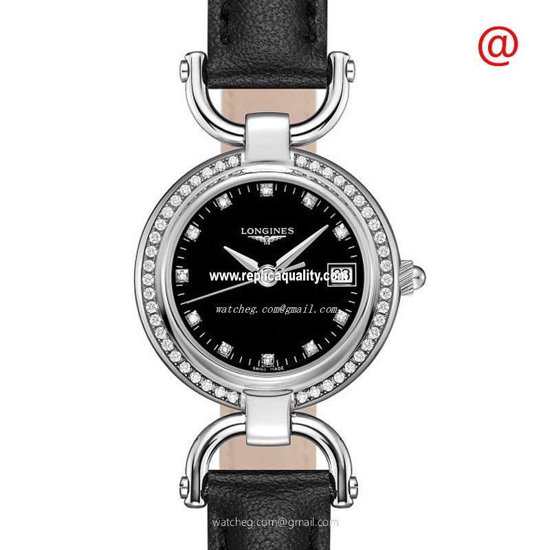 Longines EQUESTRIAN L6.130.0.57.0 Quartz Stainless Steel & Diamonds Black