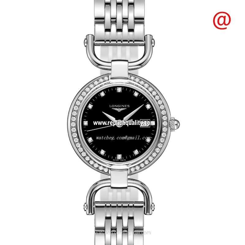 Longines EQUESTRIAN L6.131.0.57.6 Quartz Stainless Steel & Diamonds Black