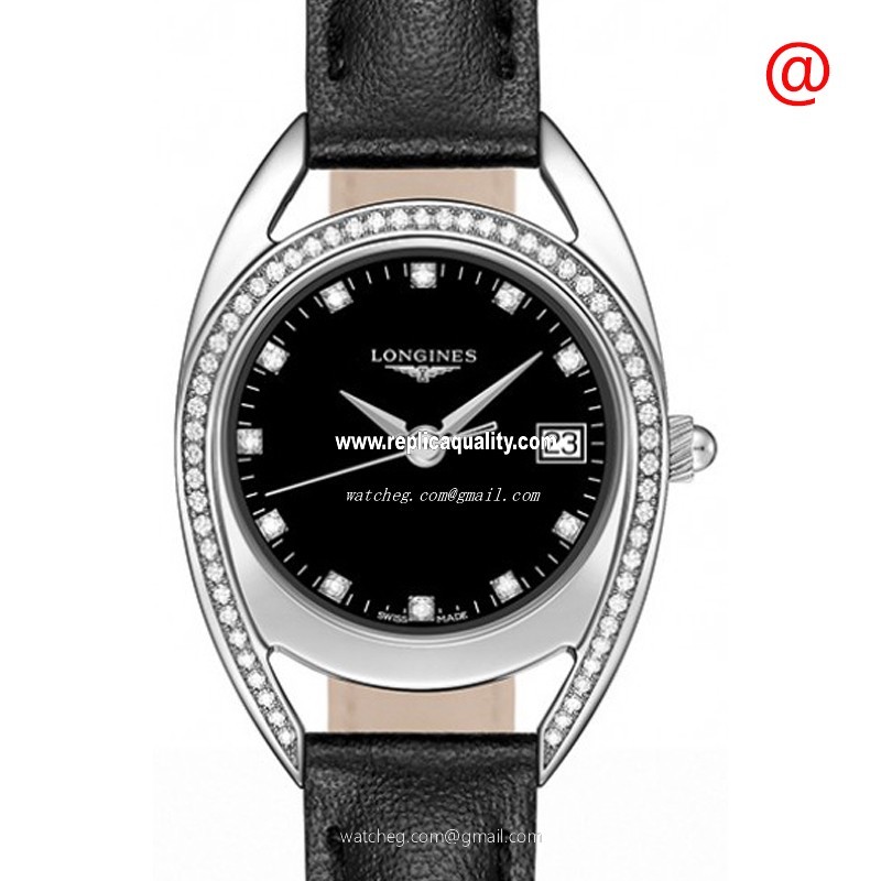 Longines EQUESTRIAN L6.136.0.57.0 Quartz Stainless Steel & Diamonds Black