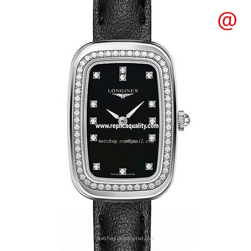 Longines EQUESTRIAN L6.140.0.57.0 Quartz Stainless Steel & Diamonds Black