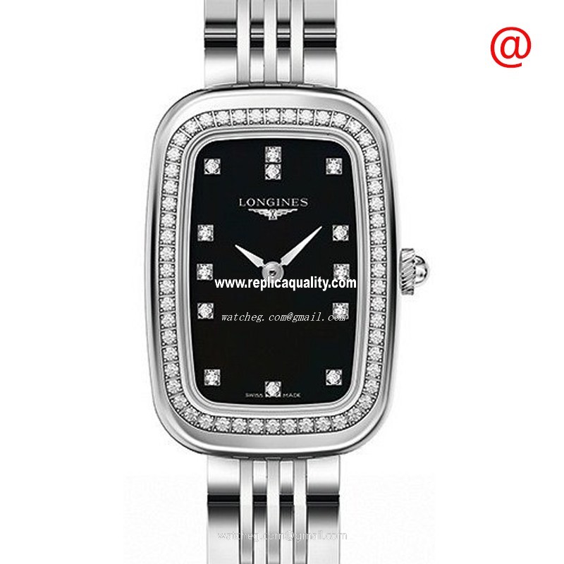 Longines EQUESTRIAN L6.140.0.57.6 Quartz Stainless Steel & Diamonds Black