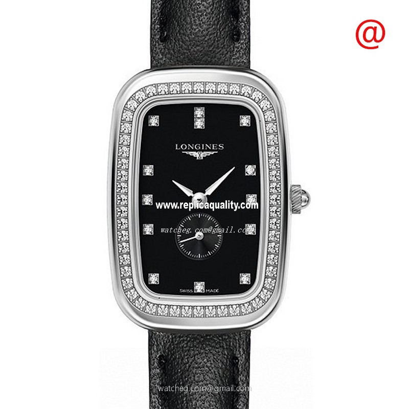 Longines EQUESTRIAN L6.141.0.57.0 Quartz Stainless Steel & Diamonds Black