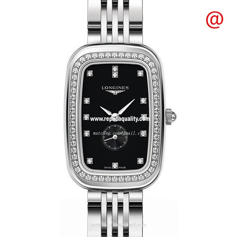 Longines EQUESTRIAN L6.141.0.57.6 Quartz Stainless Steel & Diamonds Black