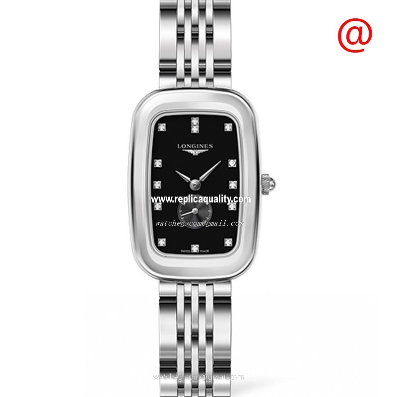 Longines EQUESTRIAN L6.141.4.57.6 Quartz Stainless Steel & Diamonds Black