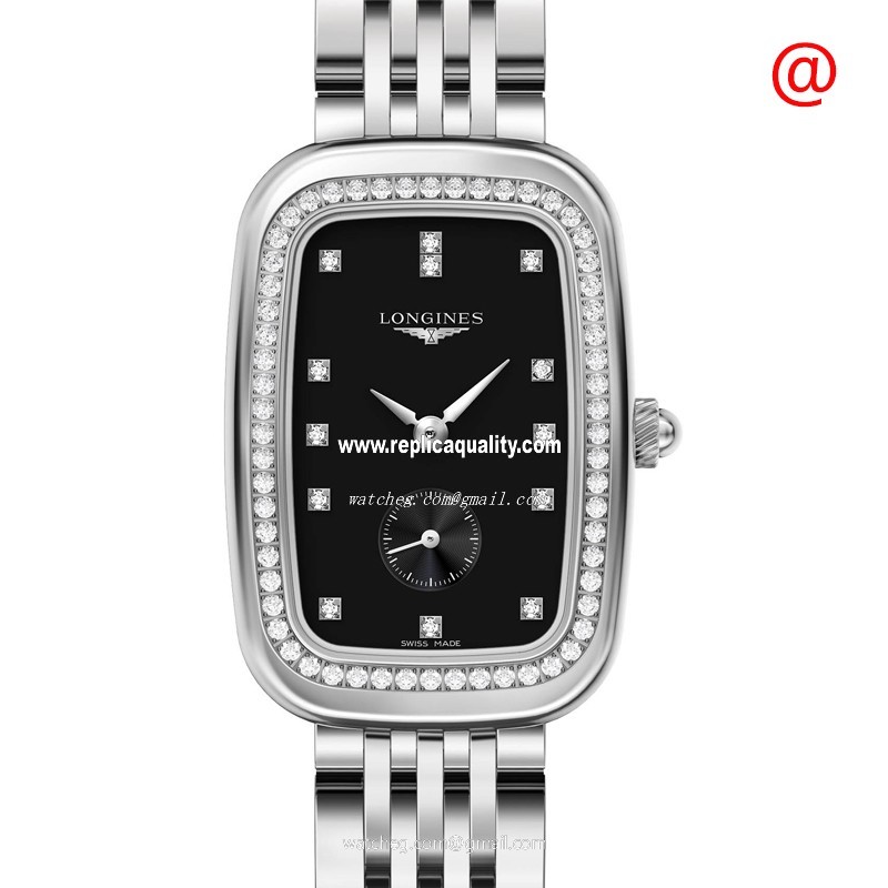 Longines EQUESTRIAN L6.142.0.57.6 Quartz Stainless Steel & Diamonds Black