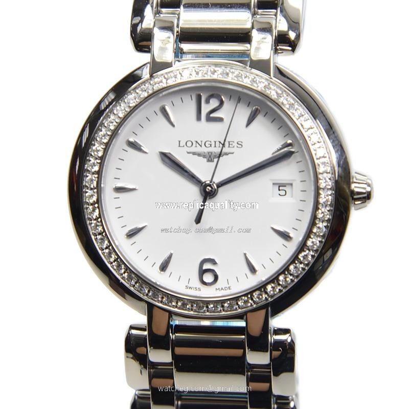 Longines PRIMA LUNA L8.112.0.16.6 Quartz Stainless Steel & Diamonds White