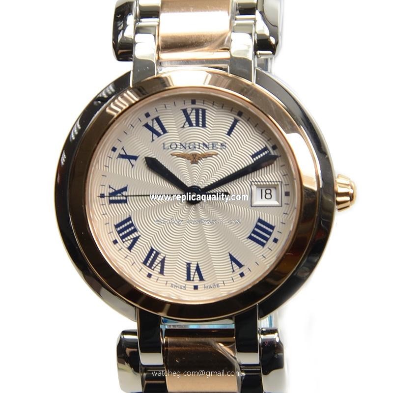 Longines PRIMA LUNA L8.112.5.78.6 Quartz 18kt Rose Gold & Steel Silver