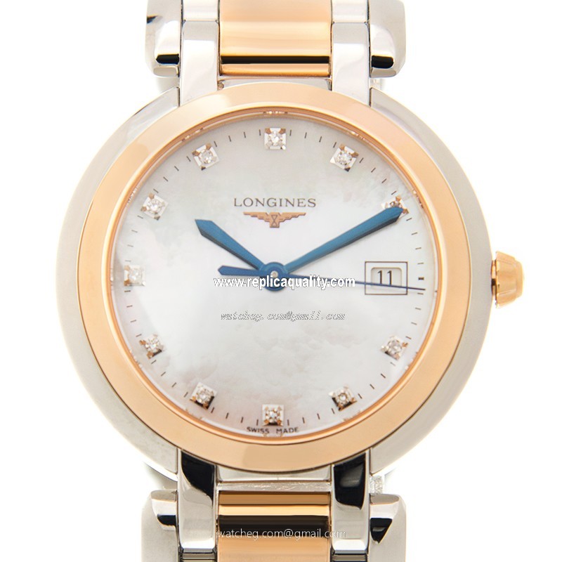 Longines PRIMA LUNA  L8.112.5.87.6 Quartz 18kt Rose Gold & Steel White