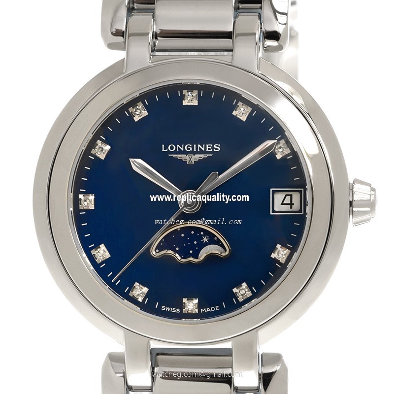 Longines PRIMA LUNA L8.115.4.98.6 Quartz Stainless Steel Blue