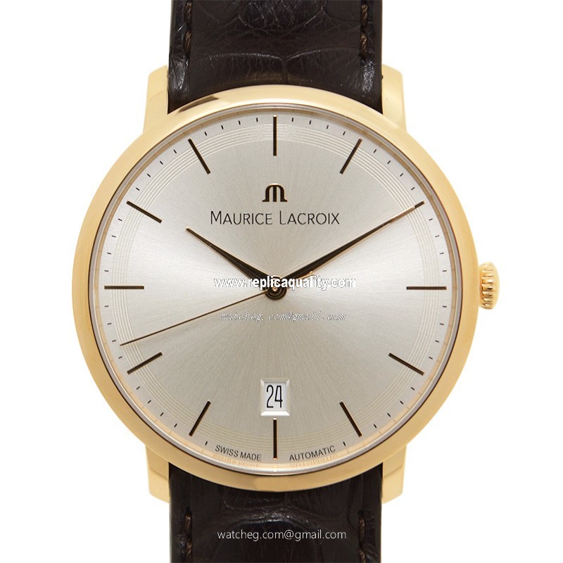 Maurice Lacroix LES CLASSIQUES LC6007-PG101-130 Automatic 18kt Rose Gold Silver