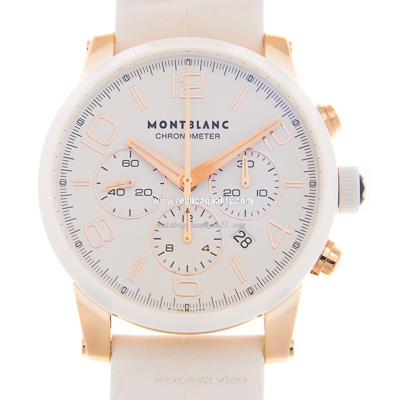 Mont Blanc TIMEWALKER 104669 Automatic 18kt Rose Gold White