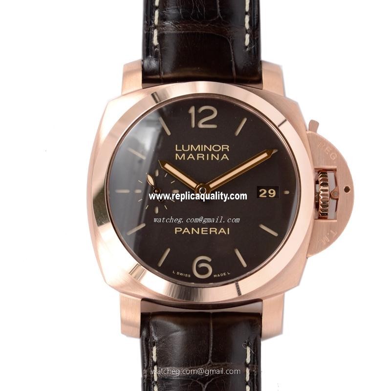 Panerai LUMINOR PAM00393 Automatic 18kt Rose Gold Dark Brown