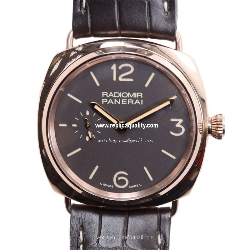 Panerai RADIOMIR PAM00439 Manual Wind 18kt Rose Gold Dark Brown 