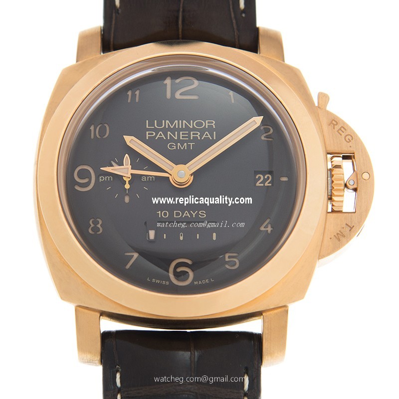 Panerai LUMINOR PAM00487 Automatic 18kt Rose Gold Brown 