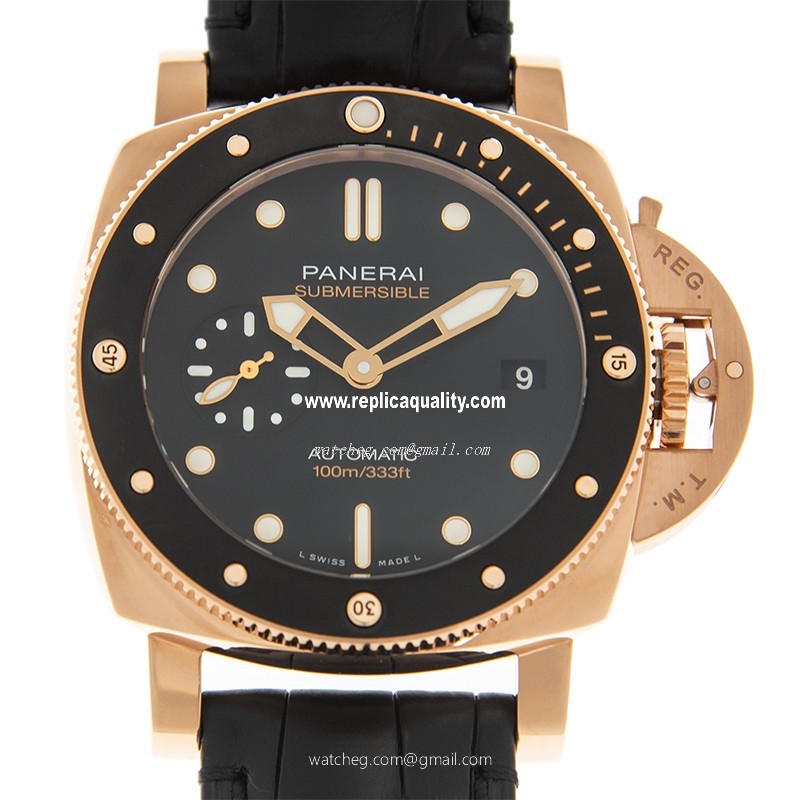 Panerai DIVERS PAM00974 Automatic 18kt Rose Gold & Ceramic Black
