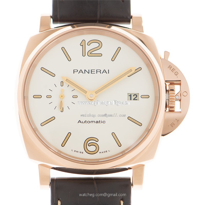 Panerai LUMINOR DUE PAM01042 Automatic 18kt Rose Gold White