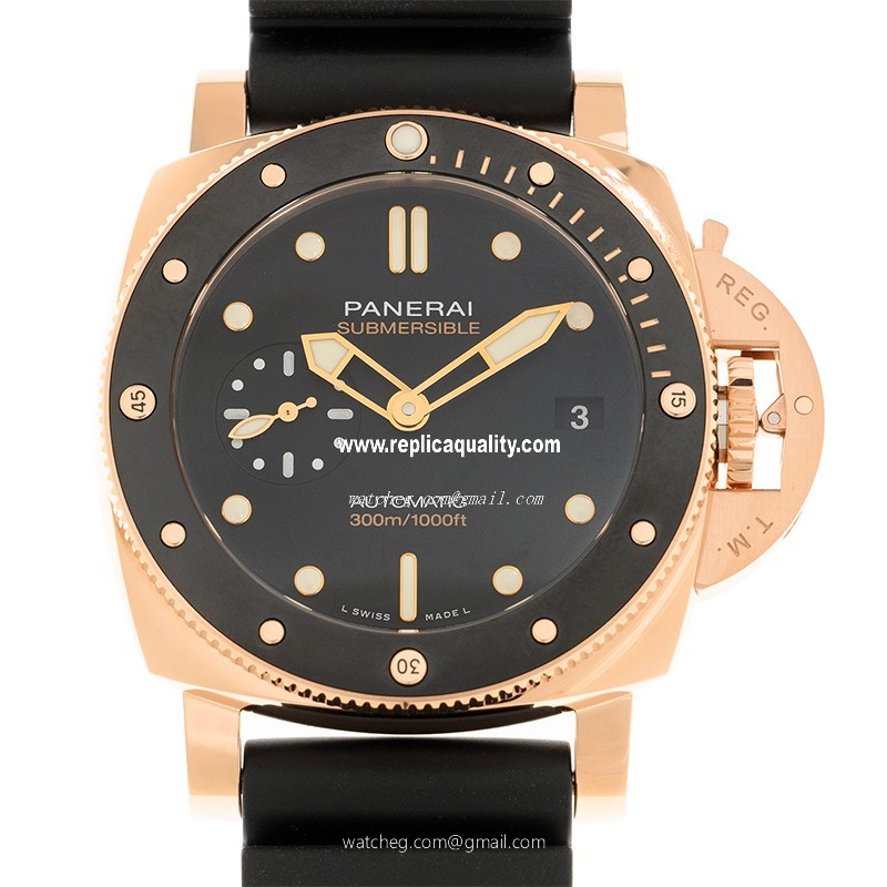 Panerai DIVERS PAM01164 Automatic 18kt Rose Gold & Ceramic Black