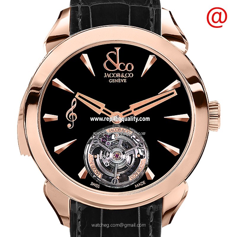 Jacob & Co PALATIAL PT500.40.NS.MK.ACA4A Manual Wind 18kt Rose Gold Black
