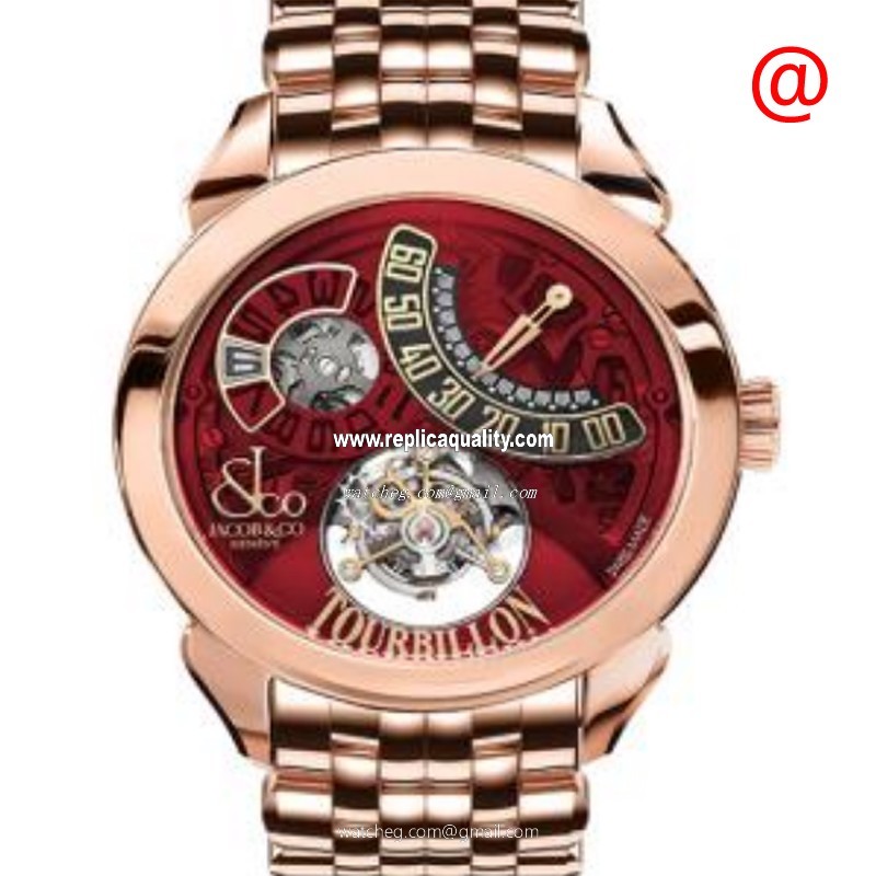 Jacob & Co PALATIAL PT510.40.NS.MR.A40AA Manual Wind 18kt Rose Gold Red
