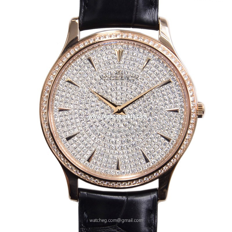 Jaeger-Lecoultre MASTER ULTRA THIN Q1452507 Manual Wind 18kt Rose Gold & Diamonds Silver