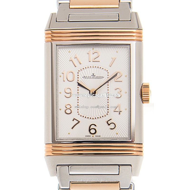 Jaeger-Lecoultre REVERSO Q3204120 Quartz 18kt Rose Gold & Steel Silvery & White