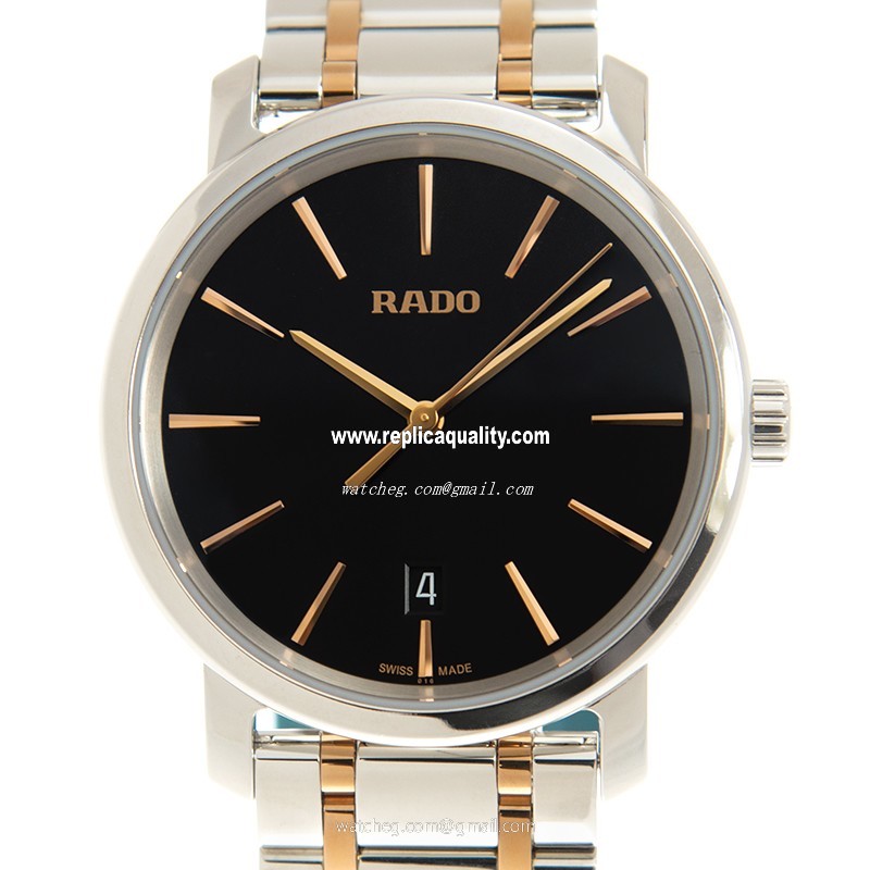 Rado DIAMASTER R14078163 Quartz Gold-Plated & Stainless Steel Black