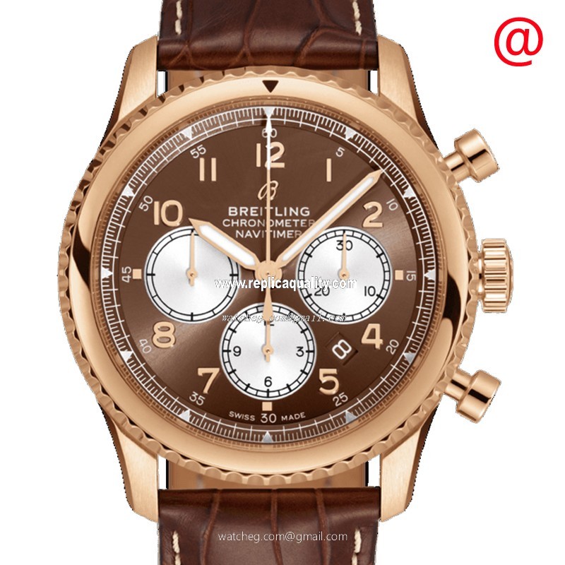 Breitling AVIATOR 8 RB0117131Q1P1 Automatic 18kt Rose Gold Brown