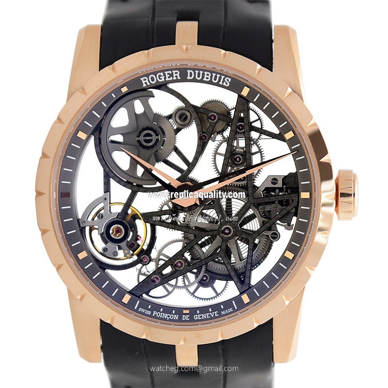 Roger Dubuis EXCALIBUR RDDBEX0422 Automatic 18kt Rose Gold Transparent Skull