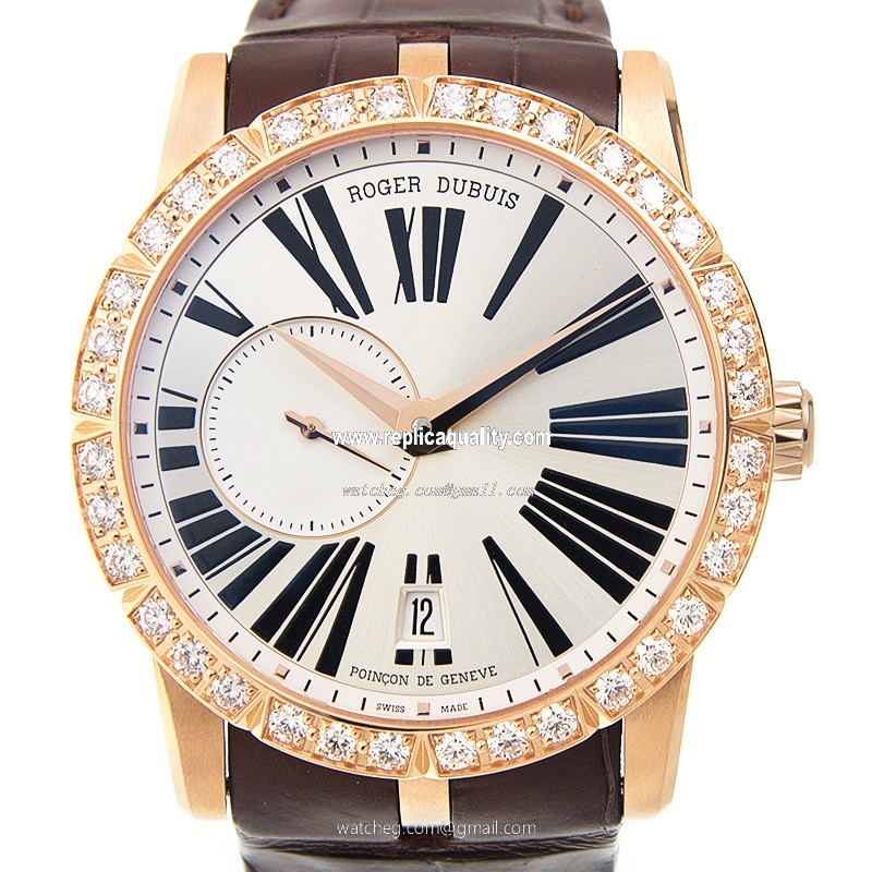 Roger Dubuis EXCALIBUR RDDBEX0483 Automatic 18kt Rose Gold & Diamonds Silver