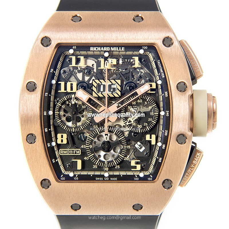 Richard Mille  RM011AORG Automatic 18kt Rose Gold Gray