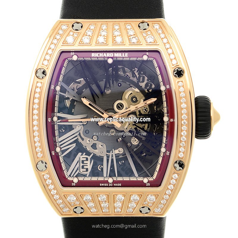 Richard Mille LADIES RM023 Automatic 18kt Rose Gold & Diamonds Black