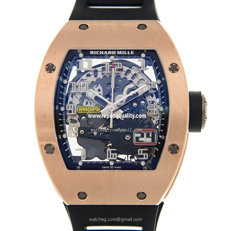 Richard Mille OVERSIZE DATE RM029-RG Automatic 18kt Rose Gold Black