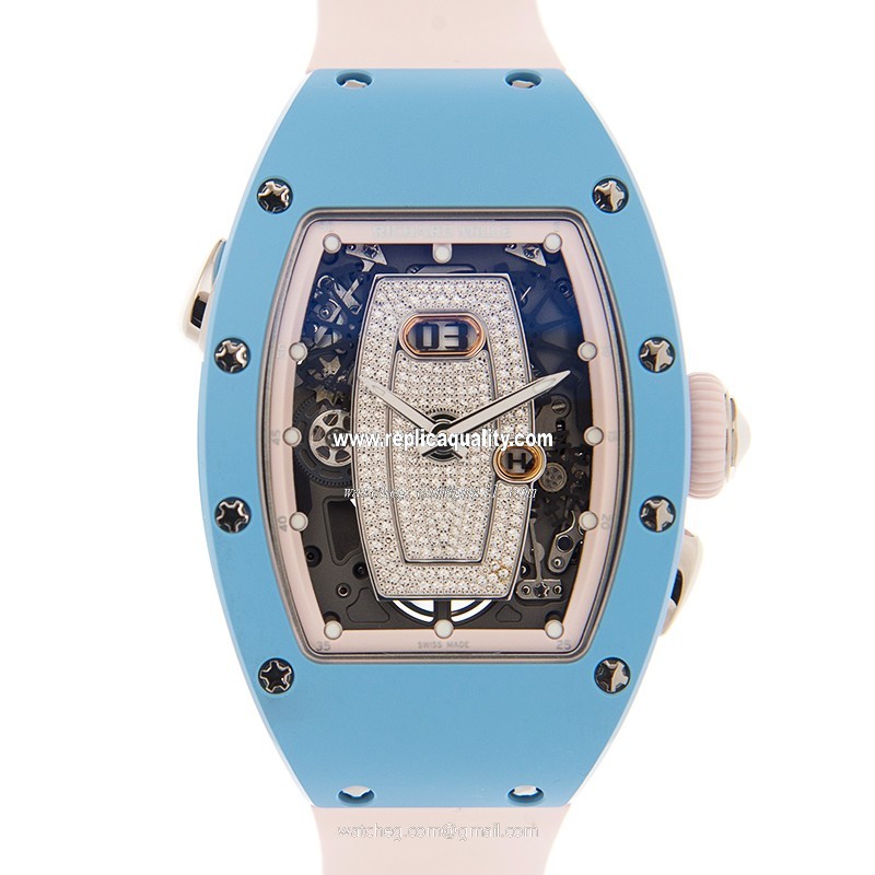 Richard Mille LADY SERIES RM037WG-ATZ-B BLUE Automatic Ceramic & Steel Silver