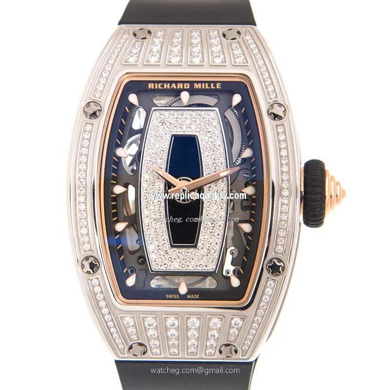 Richard Mille RM07-01 WG BLACK Automatic 18kt White Gold & Diamond Silver