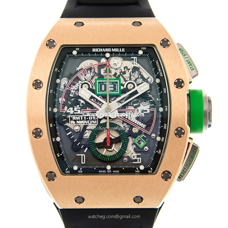 Richard Mille MAN SERIES RM11-01 Automatic 18kt Rose Gold Black