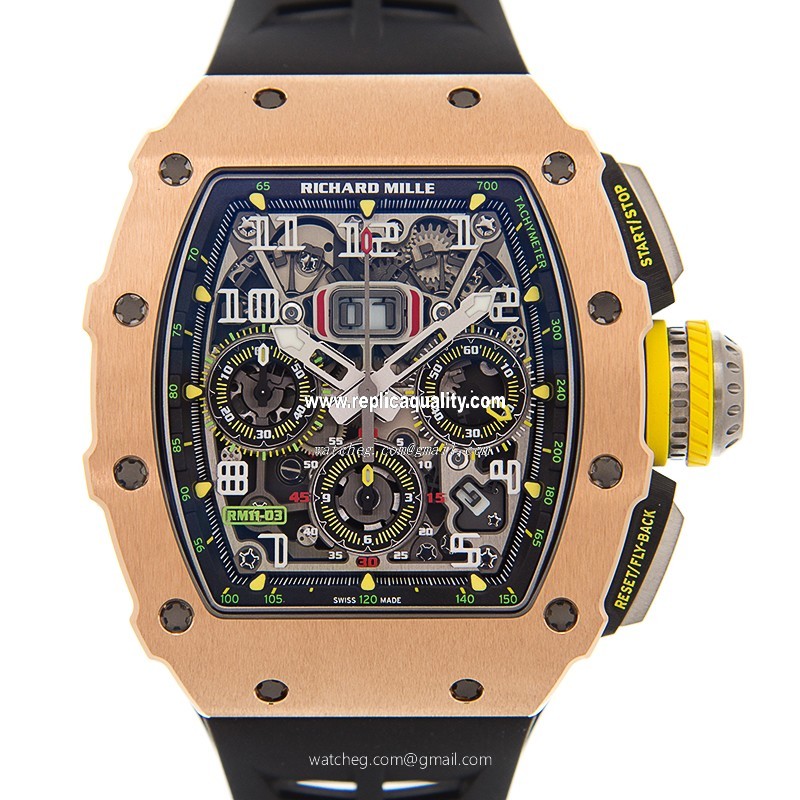Richard Mille RM11-03-RG-TI Automatic 18kt Rose Gold & Steel Black