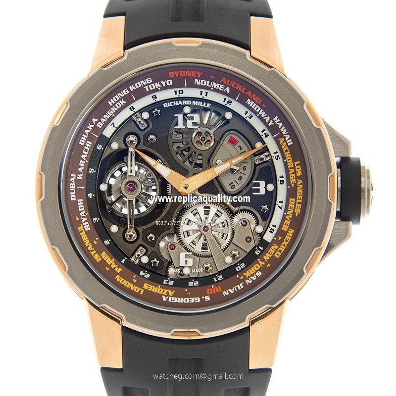 Richard Mille MEN RM58-01 Manual Wind 18kt Rose Gold & Titanium Transparent