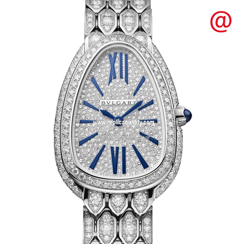 Bulgari SERPENTI SEDUTTORI 103159 Quartz 18kt White Gold & Diamond Silver