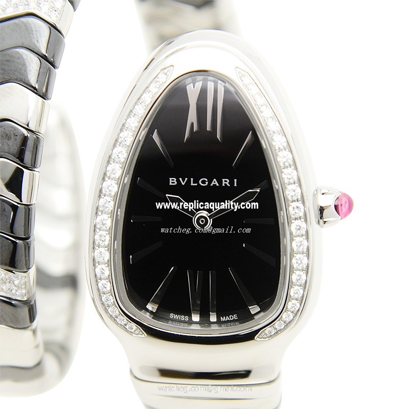 Bulgari SP35BSDBCSD1.1T Quartz Stainless Steel & Diamond Black