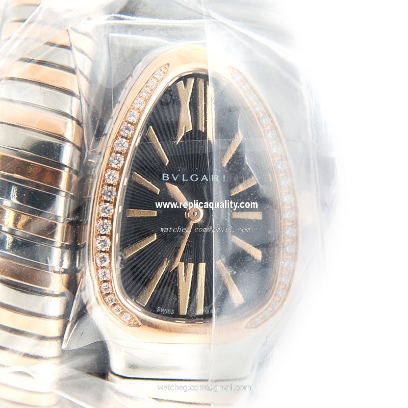 Bulgari SERPENTI SP35BSPGD.1T Quartz 18kt Rose Magic & Diamond Black