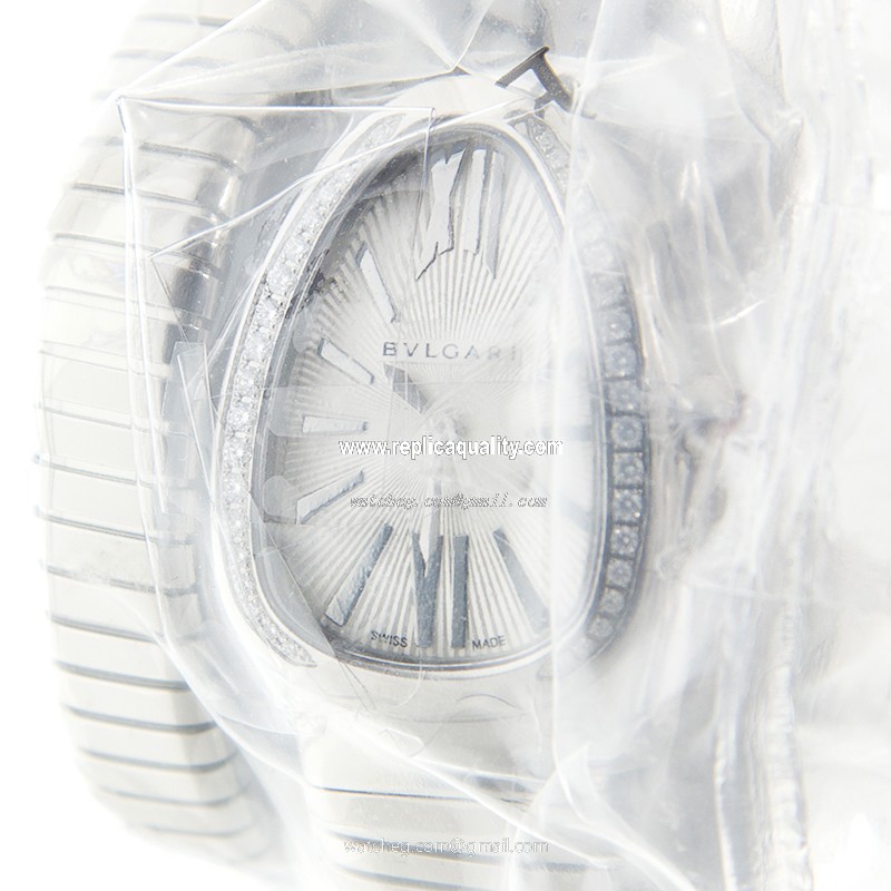 Bulgari SERPENTI TUBOGAS 101816 Quartz Stainless Steel & Diamonds Silvery & White