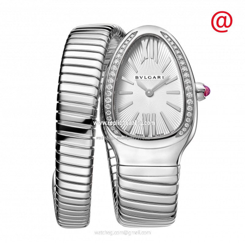 Bulgari SERPENTI TUBOGAS 101827 Quartz Stainless Steel & Diamonds White