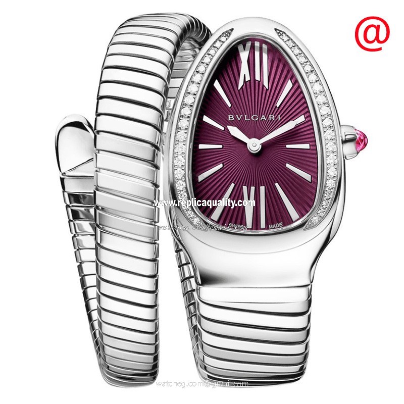 Bulgari SERPENTI TUBOGAS 102529 Quartz Stainless Steel & Diamonds Purple