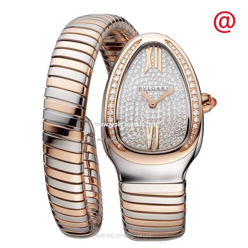 Bulgari SERPENTI TUBOGAS 103150 Quartz 18kt Rose Magic & Diamond Silver