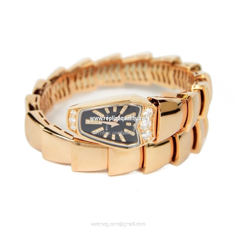 Bulgari SERPENTI JEWELLERY SPP26BGD1GD1T Quartz 18kt Rose Magic & Diamond Black