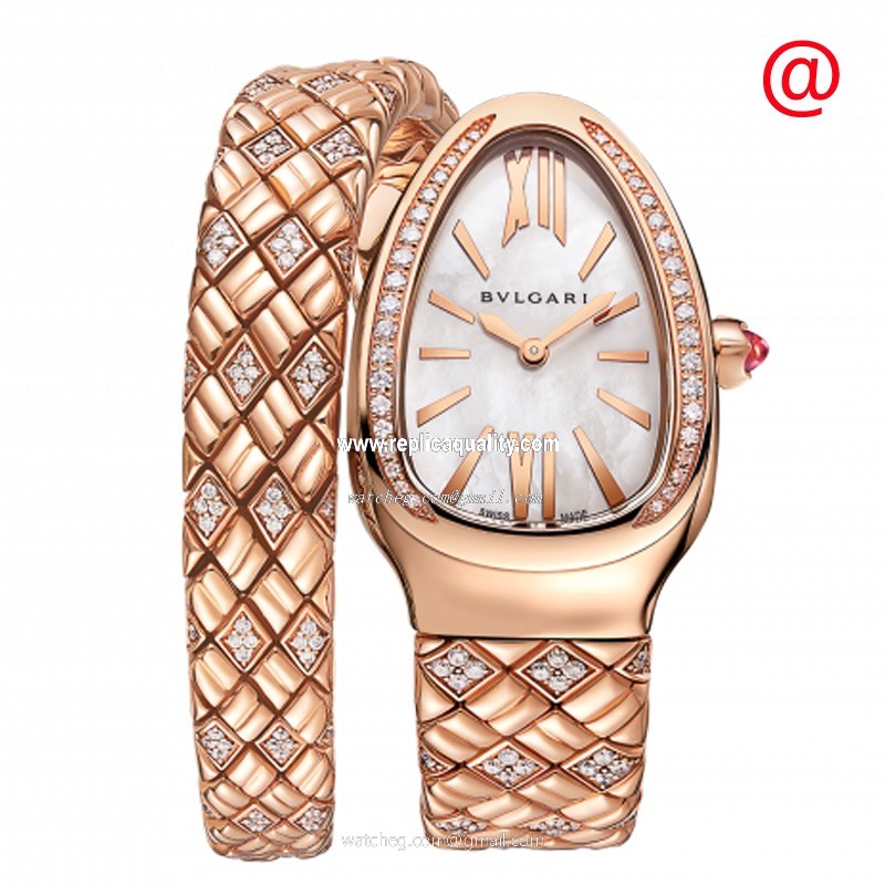Bulgari SERPENTI SPIGA 103250 Quartz 18kt Rose Gold & Diamonds White