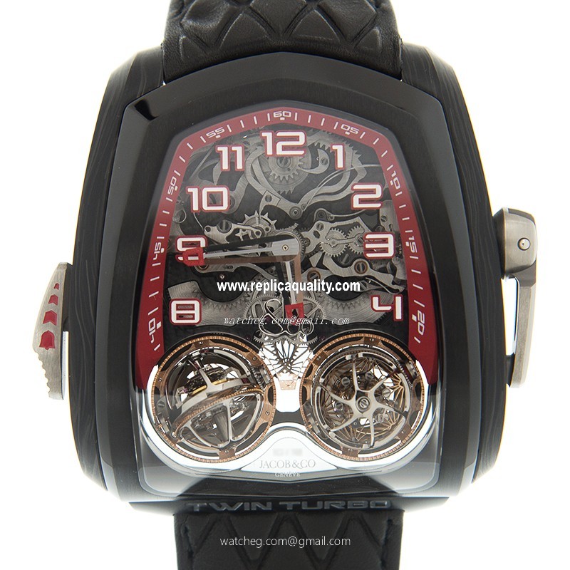 Jacob & Co TWIN TURBO TT100.21.NS.NK.CWA4D Manual Wind Titanium Transparent Skull