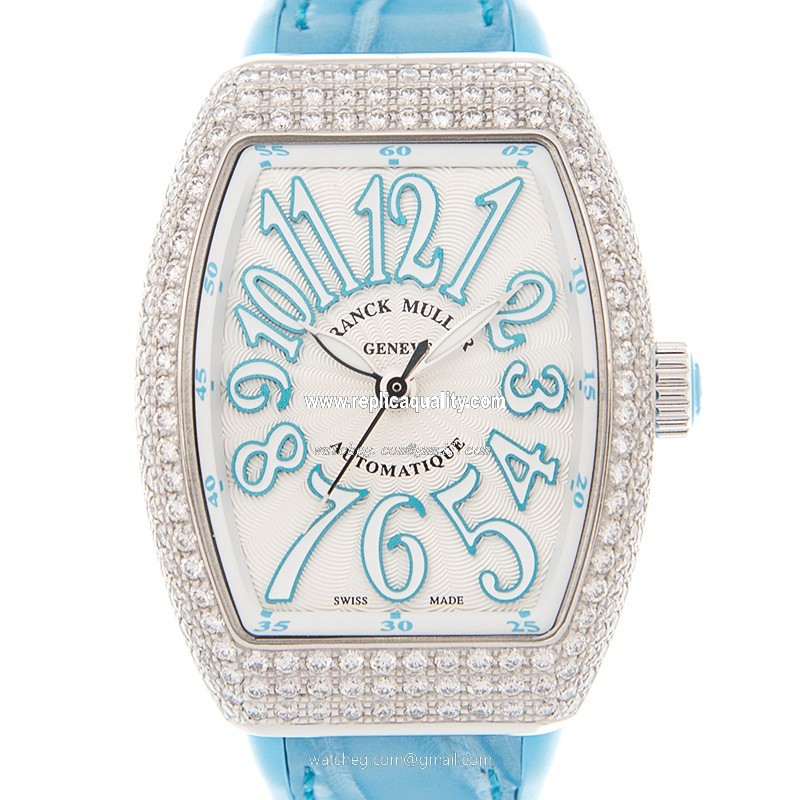 Franck Muller VANGUARD V 29 SC AT FO D (AC.BL) Automatic Stainless Steel & Diamonds White