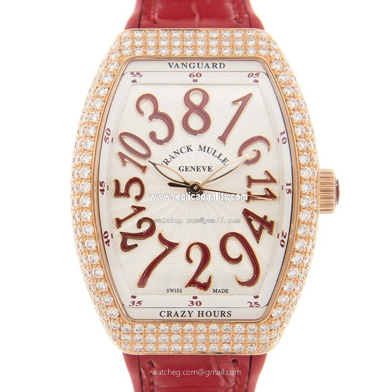 Franck Muller VANGUARD V 32 CH D (5N.RG) Automatic 18kt Rose Gold & Diamonds White